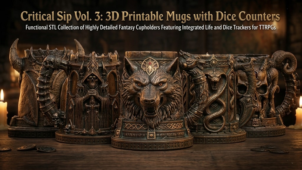 Critical Sip Vol3: 3D Printable Mugs with Dice Counters
