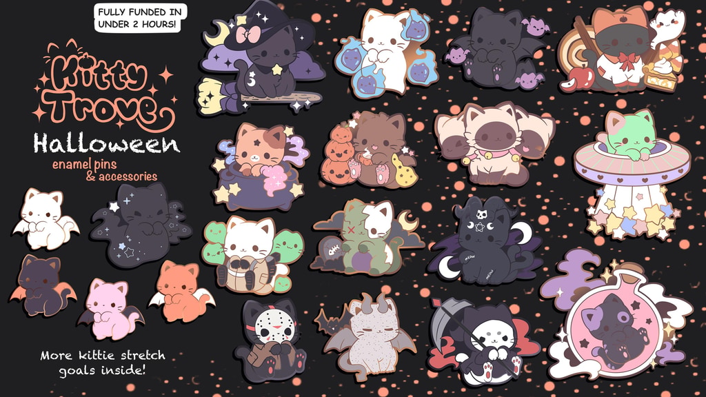 Halloween Kitty Trove Enamel Pins