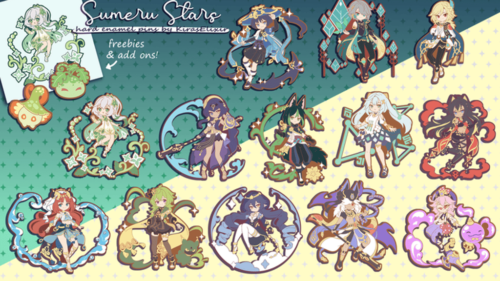 Genshin Impact - Sumeru Stars Enamel Pins