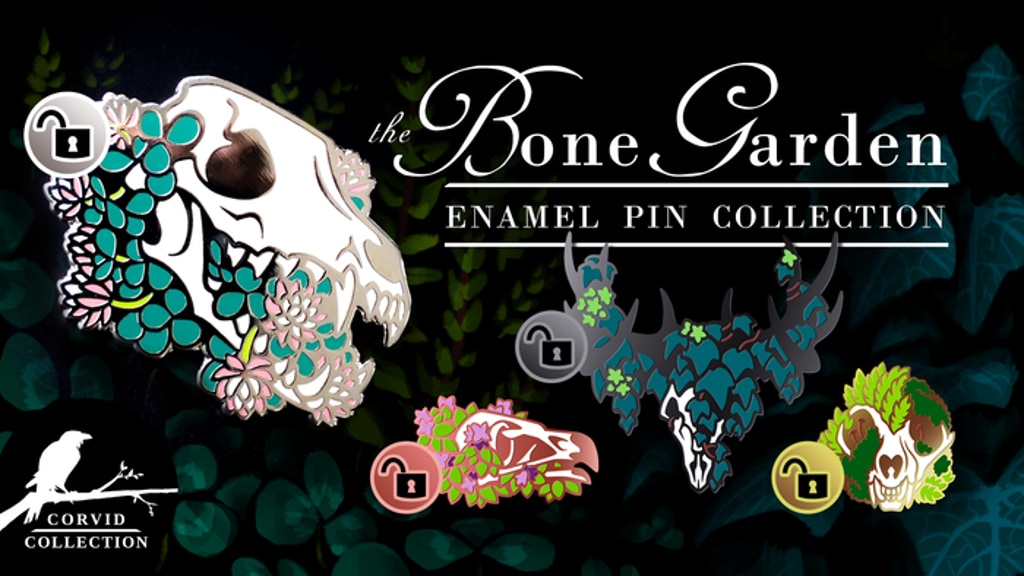 The Bone Garden Enamel Pin Collection