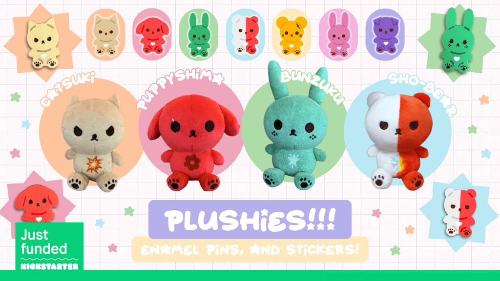 Catsuki, Puppyshima, Bunzuku, and Sho-Bear Plushies!