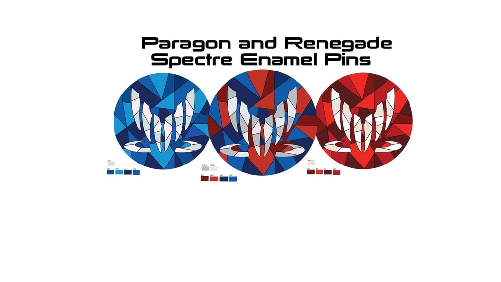 Mass Effect Enamel Pins: - Paragon, Renegade, and Paragade