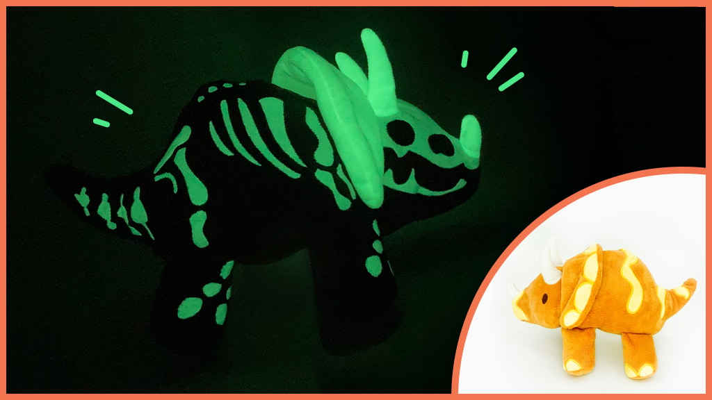 DinoGlows: Reversible, Glow-in-the-Dark Dinosaur Plushies!