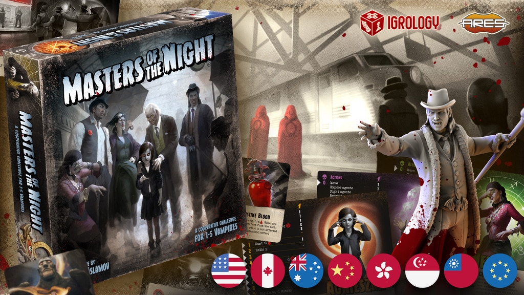 Masters of the Night: solo and cooperative vampire boardgame
